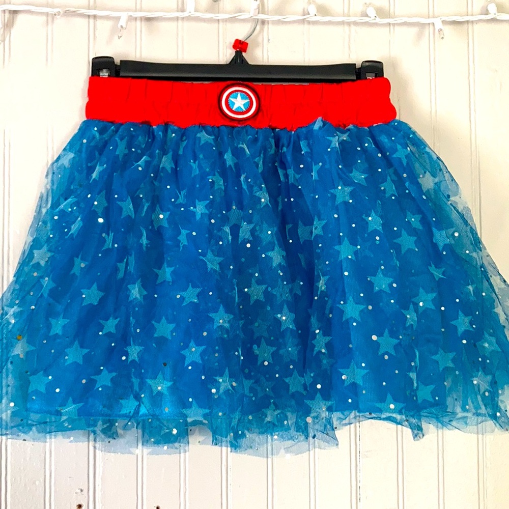 Captain America Costume Tutu Mini Skirt Rubies Small Medium Halloween Marvel